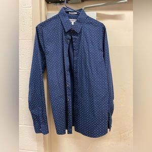 Express men’s Large button down navy blue shirt